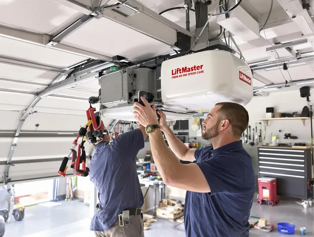 La Puente Garage Door Repair technician performing advanced diagnostics on garage opener in La Puente