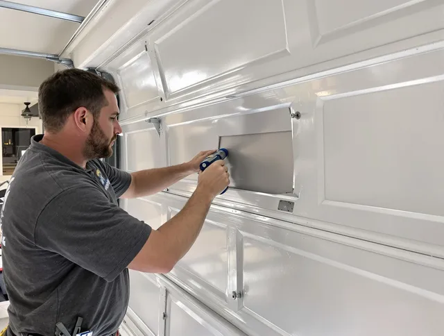 Garage door panel repair by La Puente Garage Door Repair in La Puente