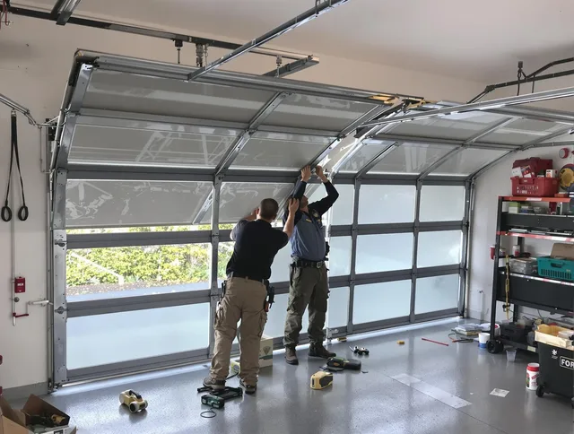 La Puente Garage Door Repair expert performing precise panel replacement on La Puente garage door